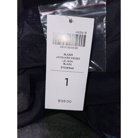 Chico's Jacquard Blazer  Suit Jacket Chico Size 1 U.S. Medium 8 / 10 Black - Picture 3 of 4